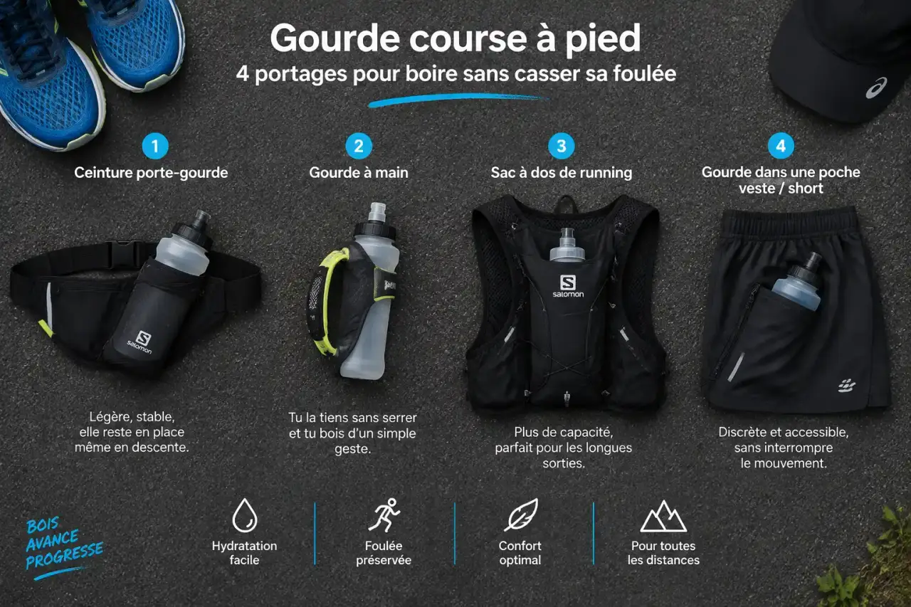 Gourde course à pied : 4 portages pour boire sans casser sa foulée