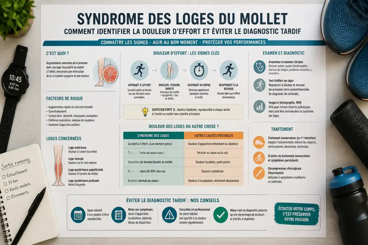 Syndrome des loges du mollet : comment identifier la douleur d'effort et éviter le diagnostic tardif