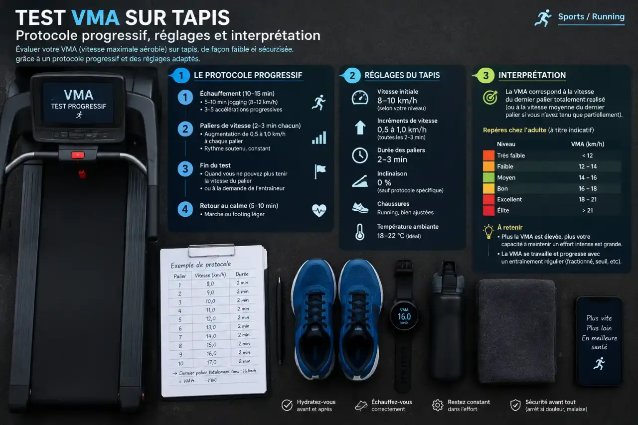 Test VMA sur tapis : protocole progressif, réglages et interprétation