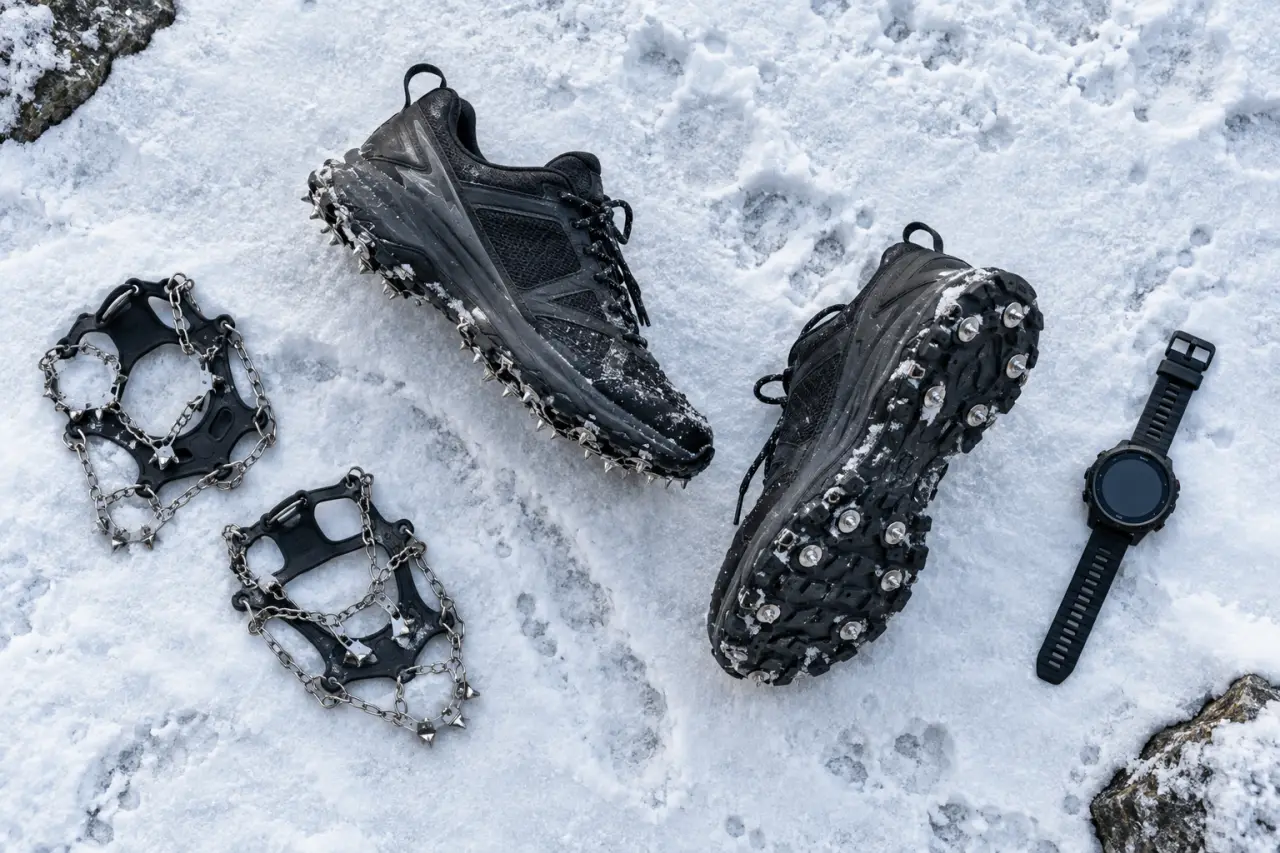 Les crampons trail sécurisent la neige dure, à condition de choisir la bonne accroche